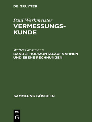 cover image of Horizontalaufnahmen und ebene Rechnungen